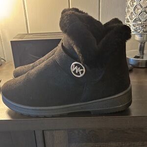 Michael Kors Black Suede Fur Boots